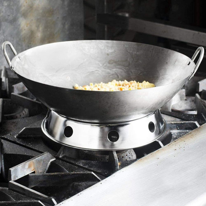 Le Ramoki geperforeerd RVS materiaaldetail wokring stevige rand