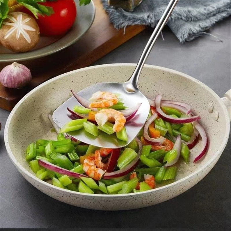 Le Mokano rvs wok keukengerei set – detail greep en verbinding