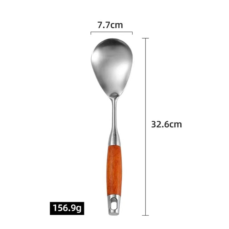 Le Mokano roestvrijstalen wok keukengerei set – bovenaanzicht set