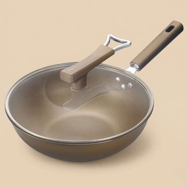Le Hinoka wok titaan zonder pfas vooraanzicht compleet product