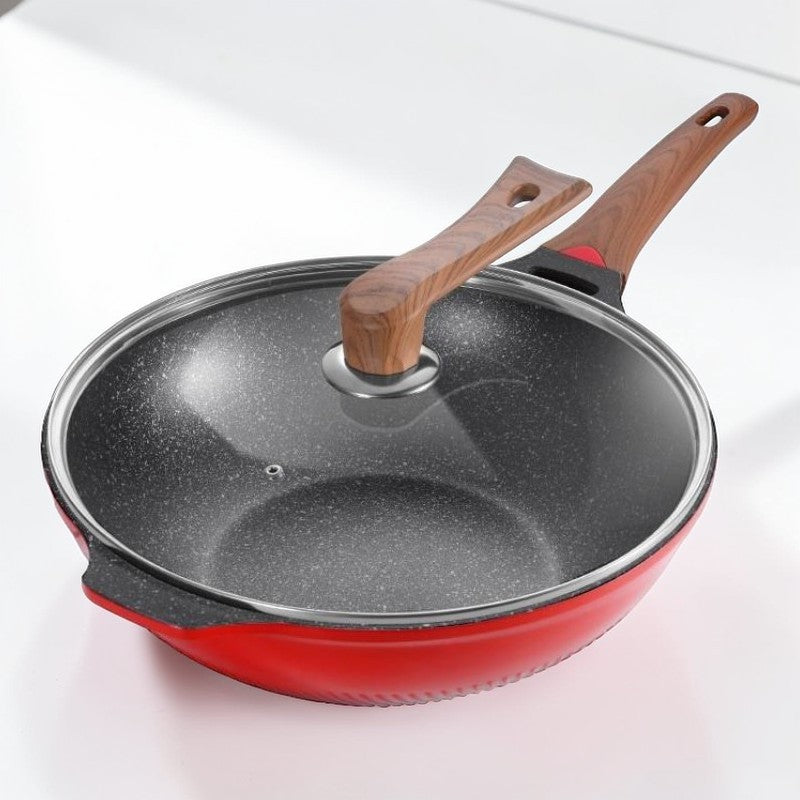 Le Murano keramische coating wok met deksel pfas vrij detail