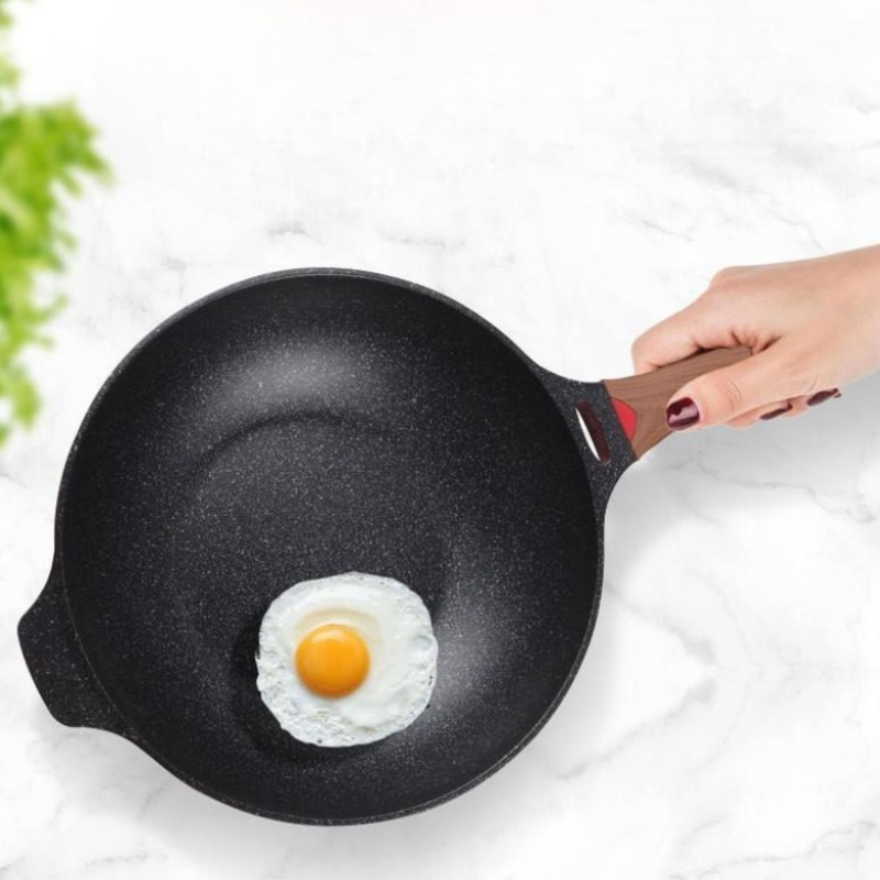 Le Murano wok met deksel pfas vrij anti-aanbak binnenoppervlak
