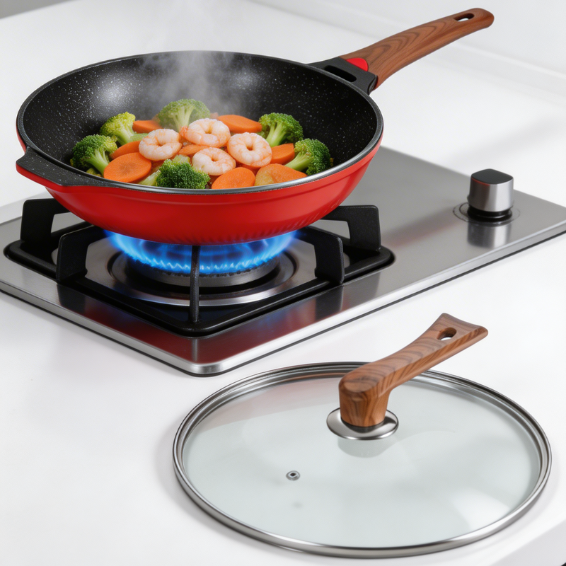 Le Murano pfas vrije keramische wok met deksel cadeau presentatie