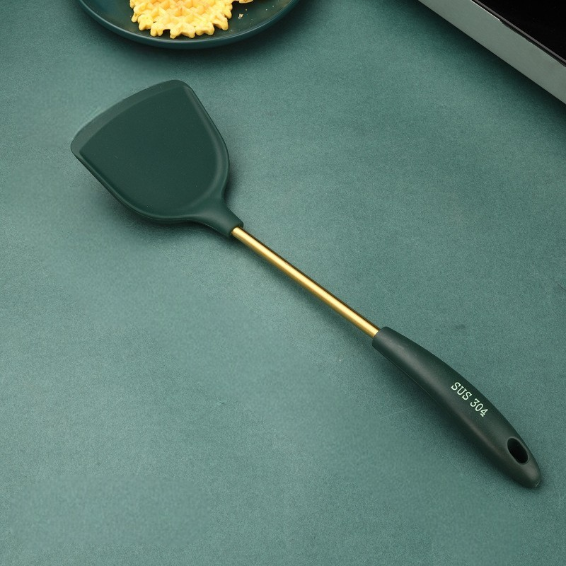 Le Ranoki siliconen spatel wok met ergonomisch handvat detail
