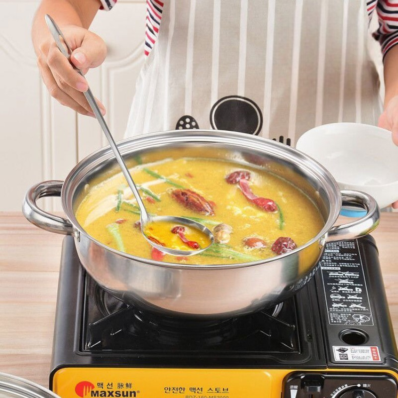 Le Senami rvs wok stoompan set binnenzijde wok close-up
