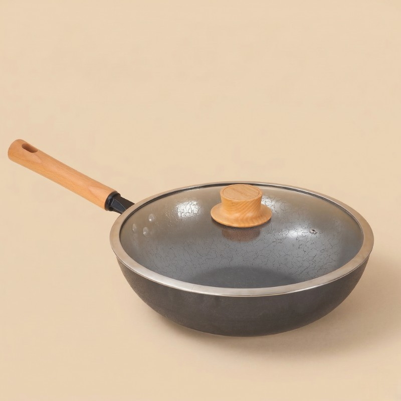 Le Kuroha koolstofstaal wok inductie vooraanzicht