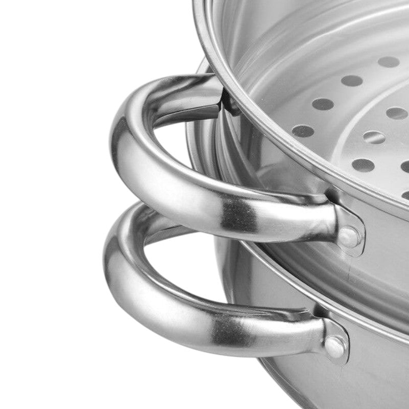 Le Senami rvs stoompan set handgreep ergonomisch detail