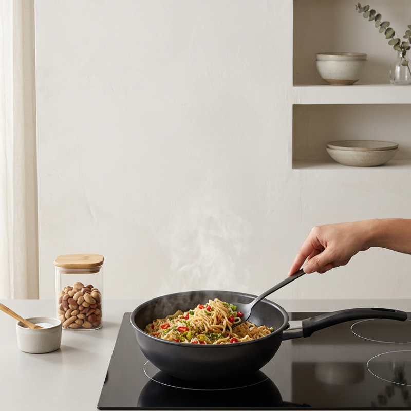 Le Yorimi gietijzeren wok maataanduiding en gewichtsoverzicht