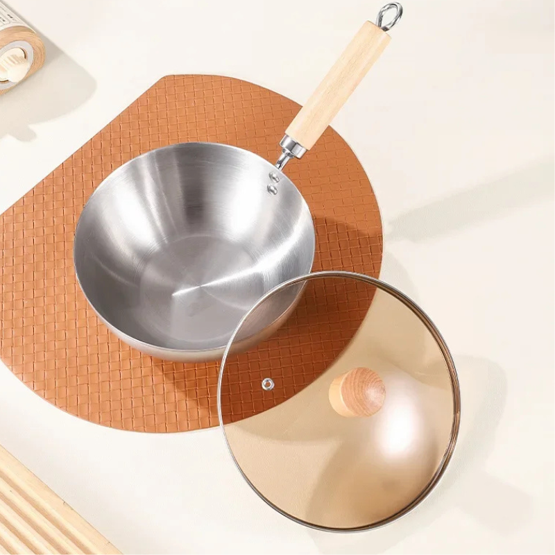Le Nuriko rvs wok 20 cm geschikt voor gas inductie en elektrisch