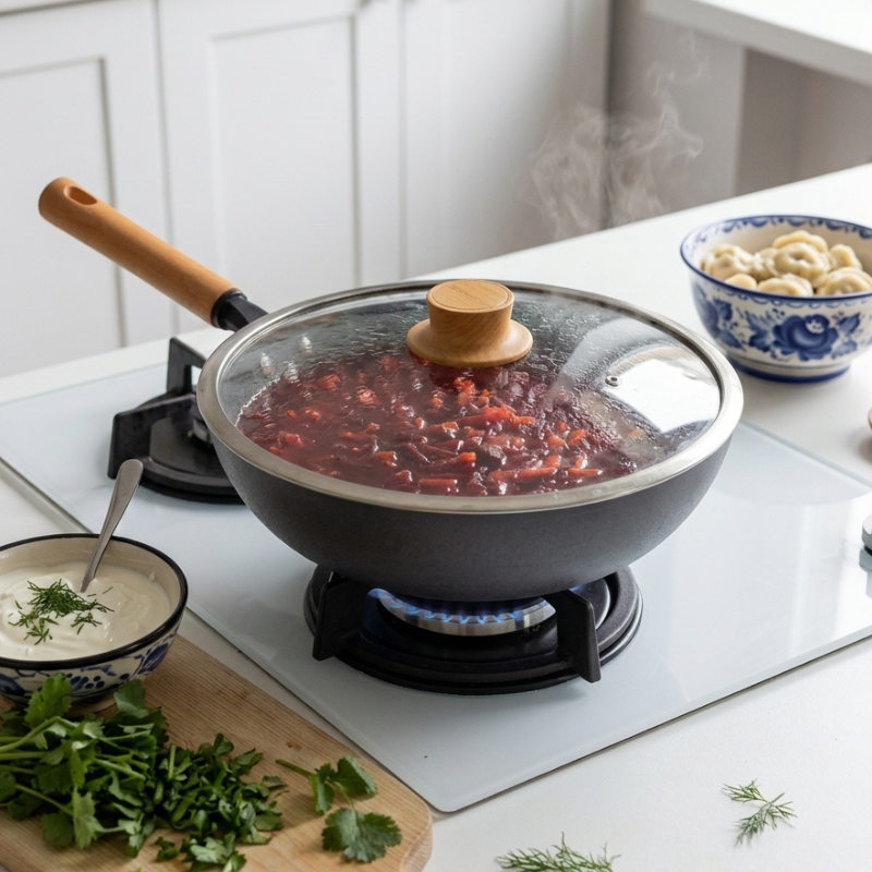 Le Kuroha koolstofstaal wok inductie bodemdetail voor inductie