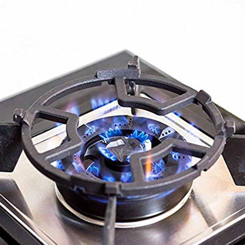 Le Hiraki wok adapter voor gas vanuit bovenperspectief