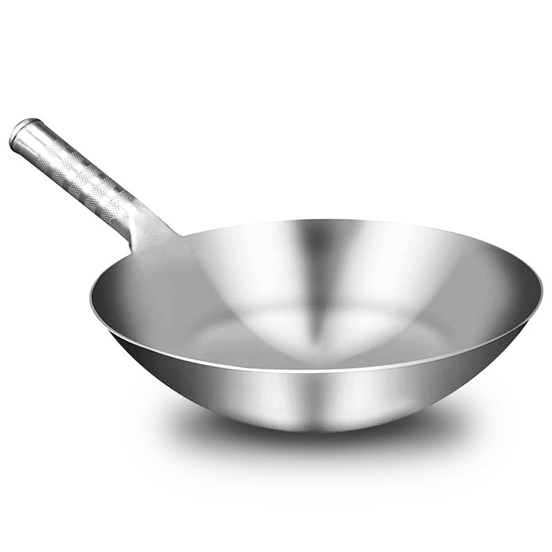 Le Soyak stalen wok voor gasfornuis vooraanzicht