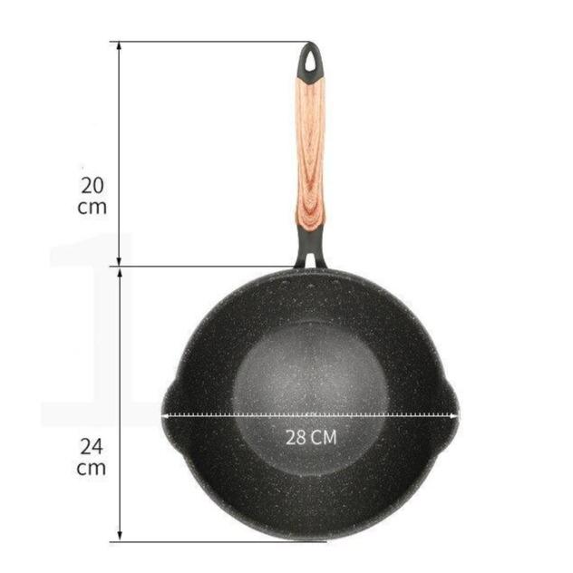 Le Tsurugi aluminium keramische wok in verpakking met toebehoren