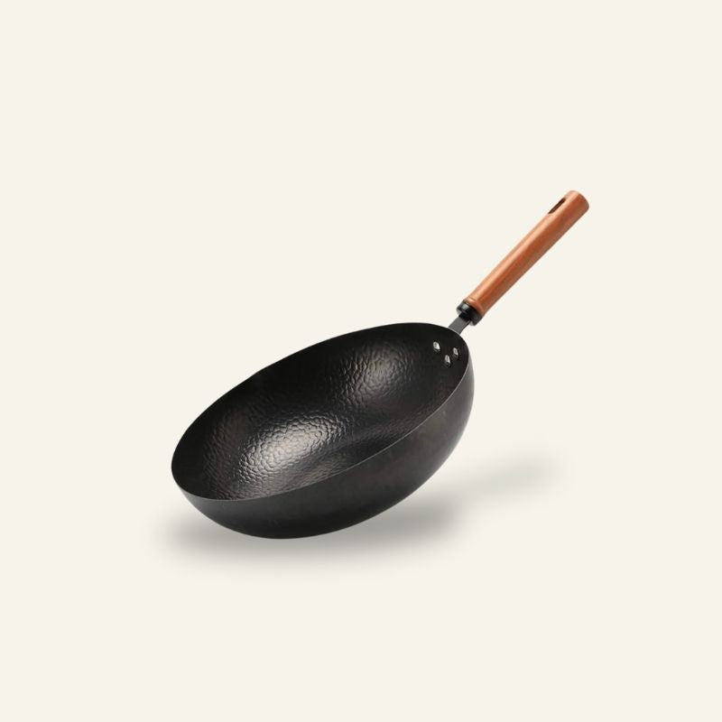 Le Benka koolstofstaal wok glazen deksel detail transparant met stoomgat