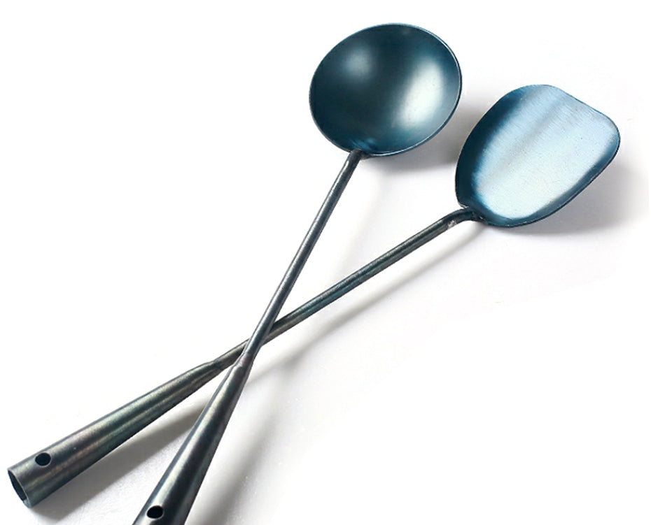 Le Tamoki wok pollepel set – roestvrijstalen accessoires vooraanzicht