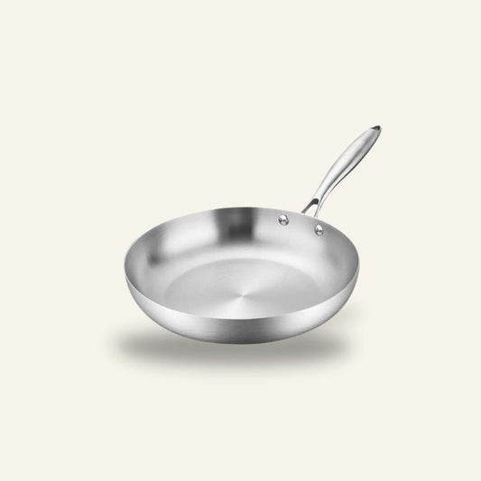 Le Rishiri rvs wokpan zonder coating vooraanzicht neutraal product